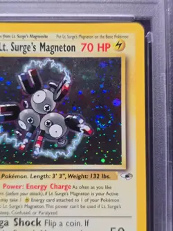 🌀 SWIRL🌀2000 POKEMON GYM HEROES HOLO-1ST EDITION #8 LT. SURGE'S MAGNETON PSA 8 - Image 3