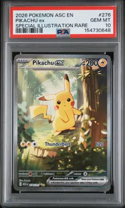 2026 POKEMON ASC EN-ASCENDED HEROES SPECIAL ILLUSTRATION RARE PIKACHU EX PSA 10 - Image 1