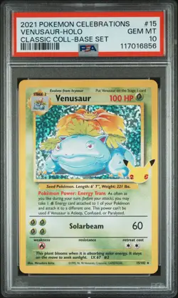 2021 Pokemon Celebrations Classic Collection #15 Venusaur-Base Set PSA 10 - Image 1