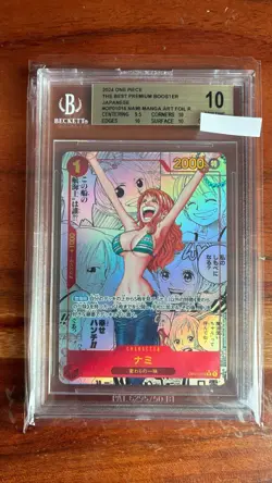 💎 ONE PIECE BGS 10 PRISTINE 💎 Nami Manga Alt Art PRB01-016 - Image 1
