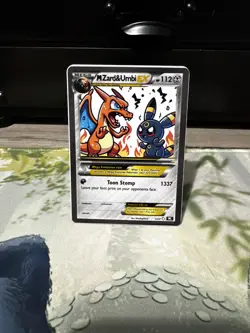 Toon Series M Charizard & Umbreon EX - Fan Art Card - Poke Clown - Image 1