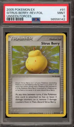 Pokemon Sitrus Berry EX Unseen Forces Reverse Holo #91 PSA 9 Mint - Image 1