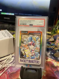 1997 POCKET MONSTERS CARDDASS #000 BANDAI STARTERS PSA 6 - Image 1