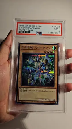 Yu-Gi-Oh PSA 9 E-HERO Sparkman Quarter Century Art Collection (QCAC) Secret Rare - Image 2
