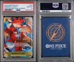 2023 ONE PIECE OP04 PRE-RELEASE WINNER MONKEY D LUFFY #36 PSA 10 GEM MINT - Image 3