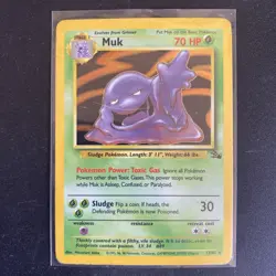 Pokemon TCG Muk Fossil Holo Rare Card 13/62 - Image 1