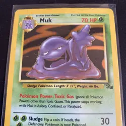 Pokemon TCG Muk Fossil Holo Rare Card 13/62 - Image 3