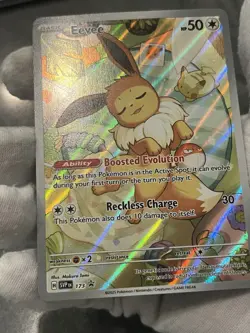 Pokemon TCG Eevee 173 Scarlet & Violet Promo Card Holo LP - Image 4