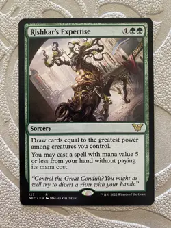 MTG Rishkar's Expertise (127/204) Kamigawa Neon Dynasty Commander LP - Image 1