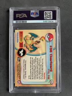 Pokemon Topps • Charizard PSA 8 • Holo • USA • 1999 • Foil • Black Logo Flame • - Image 2