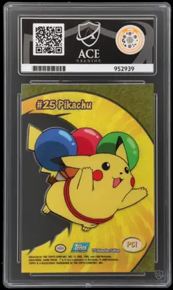 2000 - Pikachu - Topps Pokemon Series 2 - PC1 - Clear ACE 10 Perfect Sub Grades - Image 2