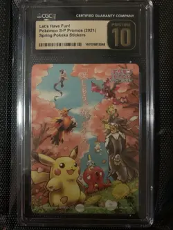 2021 Pokemon Let’s Have Fun! SP Promos Spring Pokeka Pikachu CGC PRISTINE 10 - Image 1