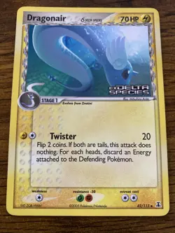 2005 Pokemon EX Delta Species Dragonair Reverse Holo STAMPED #41/113 - Image 1