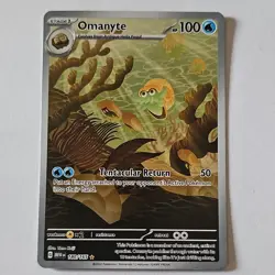 Pokemon TCG Omanyte 180/165 Scarlet & Violet 151 Illustration Rare Holo 100 HP - Image 1