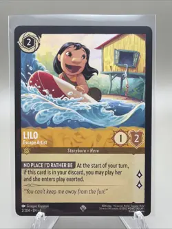Disney Lilo-Escape Artist 2/204 Super Rare Amber Azurite Sea Lorcana TCG Card - Image 1