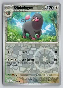 OINKOLOGNE 157/198 UNCOMMON SCARLET & VIOLET POKEMON REVERSE HOLO NM - Image 1