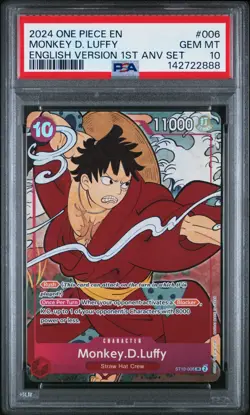 2024 ONE PIECE ENGLISH VERSION 1ST ANNIVERSARY SET #006 MONKEY D. LUFFY PSA 10 - Image 1