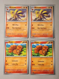 2x Ninetales 029/197 & 2x Vulpix 028/197 Pokemon card SV Obsidian Flames NM - Image 1