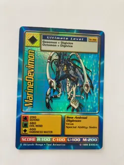 Digimon 1999 Bandai Holo Trading Card MarineDevimon ST 39s - Image 1