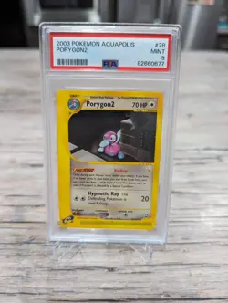 PSA 9 MINT Porygon2 28/147 RARE Aquapolis Pokemon Card 490 - Image 1