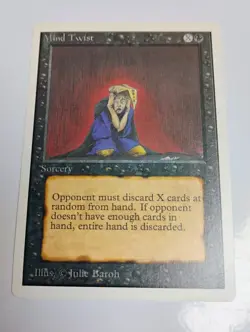 Vintage 1993 MTG Unlimited Mind Twist Magic the Gathering Beautiful NM - Image 1