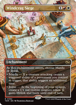 Windcrag Siege (Borderless) [Tarkir: Dragonstorm] Foil Near Mint - Image 1