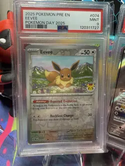 lot of 4 Graded PSA 9 Pokemon Eevee Cards- Stamped/Promos/Master ball - Image 2