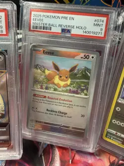lot of 4 Graded PSA 9 Pokemon Eevee Cards- Stamped/Promos/Master ball - Image 4