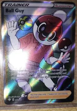 Pokemon TCG Shining Fates Holo Ball Guy Full Art Trainer 065/072 Ultra Rare NM - Image 3