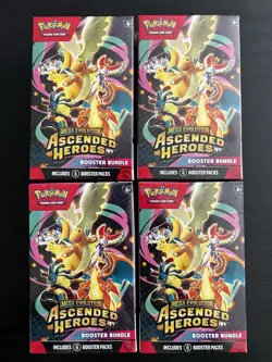 Lot of 4 Pokemon TCG Ascended Heroes Booster Bundles Brand New Sealed - Image 1