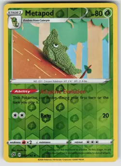 METAPOD 002/192 UNCOMMON REBEL CLASH POKEMON REVERSE HOLO NEAR MINT - Image 1