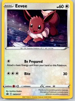 Pokemon TCG Eevee Promo Holo SWIRL SWSH127 LP - Image 1