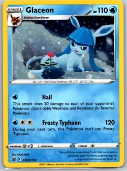 Pokemon TCG Glaceon Promo Holo SWIRL SWSH192 LP - Image 1