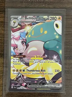Pokemon TCG Iono's Bellibolt EX 183/159 Sv09 Journey Holo SIR NM - Image 3