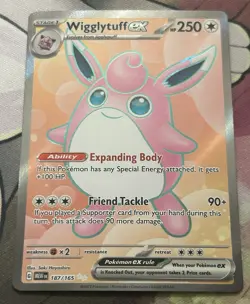 Wigglytuff ex 187/165 Ultra Rare 151 Pokemon Holo 2023 - Image 1