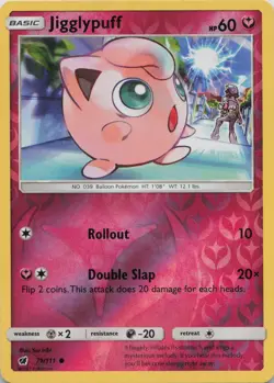 Jigglypuff 71/111 Common Crimson Invasion Pokemon Reverse Holo Near Mint - Image 1