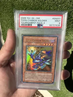 Yugioh! PSA 9 2005 Toon Cannon Soldier TP6-EN001 Ultra Rare - Image 1