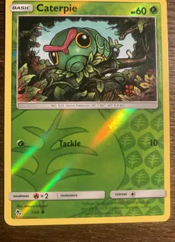 Caterpie 2019 Hidden Fates Reverse Holo Pokemon Card 1/68 (NM) - Image 1