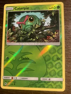 Caterpie 2019 Hidden Fates Reverse Holo Pokemon Card 1/68 (NM) - Image 2