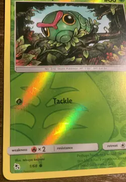 Caterpie 2019 Hidden Fates Reverse Holo Pokemon Card 1/68 (NM) - Image 4