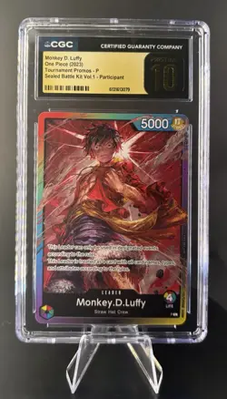 2023 ONE PIECE PROMOS SEALED BATTLE VOL.1 #P MONKEY D. LUFFY PSA 10 - Image 1