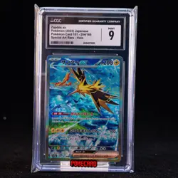 Zapdos EX SAR SV2a-204/165 Pokemon Card Japanese CGC 9 #1 - Image 1
