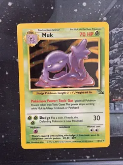 Muk 13/62 Unlimited Holo Rare Fossil English Pokemon Card - Image 1
