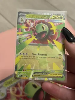 Pokemon Mega Meganium Ex MEP 034 Black Star Promo + Jumbo Card Ascended Heroes - Image 3