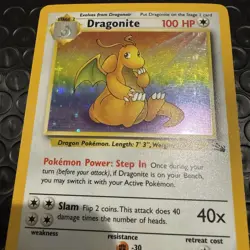 Dragonite Fossil Holo Rare Card 4/62 Unlimited - Image 3
