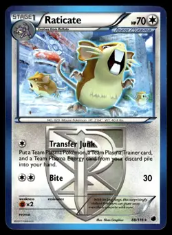 Raticate 88/116 Plasma Freeze Rare Pokemon - Image 1