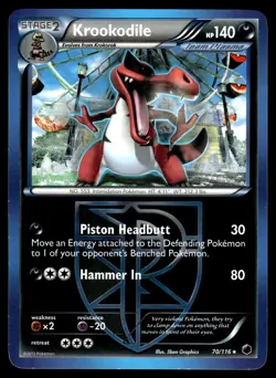 Krookodile 70/116 Plasma Freeze Rare Pokemon - Image 1