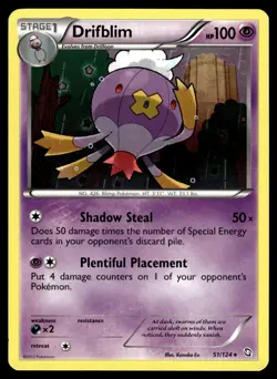 Drifblim 51/124 Dragons Exalted Rare Pokemon - Image 1