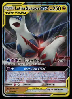 Latias & Latios GX 113/181 Team Up TEU Holo GX Rare Pokemon LP - Image 1
