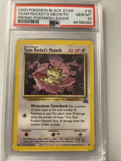 2000 Pokemon Team Rocket's Meowth WOTC Promo #18 - PSA 10 - Image 1